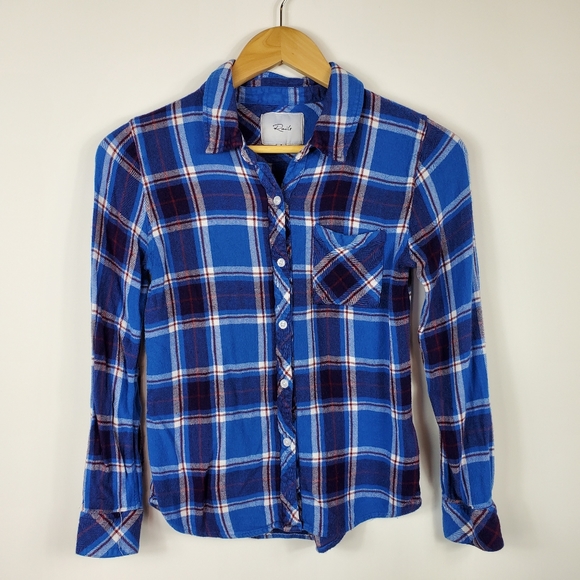 Rails Tops - Rails Hunter Blue White Plaid Button Down Shirt